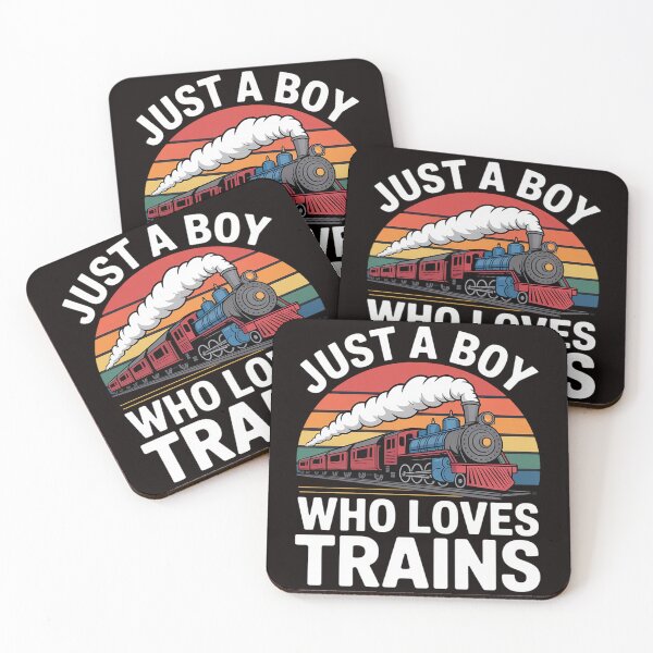 Item preview, Kids Just A Boy Who Loves Trains-Graphic designed and sold by cherylbartlett.
