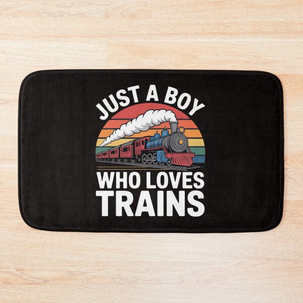Item preview, Kids Just A Boy Who Loves Trains-Graphic designed and sold by cherylbartlett.