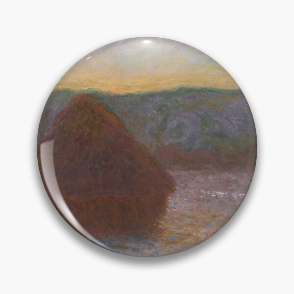 Item preview, Stack of Wheat Thaw Sunset by Claude Monet: Warm Impressionist Landscape Poster designed and sold by artofuniverse.
