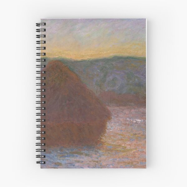Item preview, Stack of Wheat Thaw Sunset by Claude Monet: Warm Impressionist Landscape Poster designed and sold by artofuniverse.