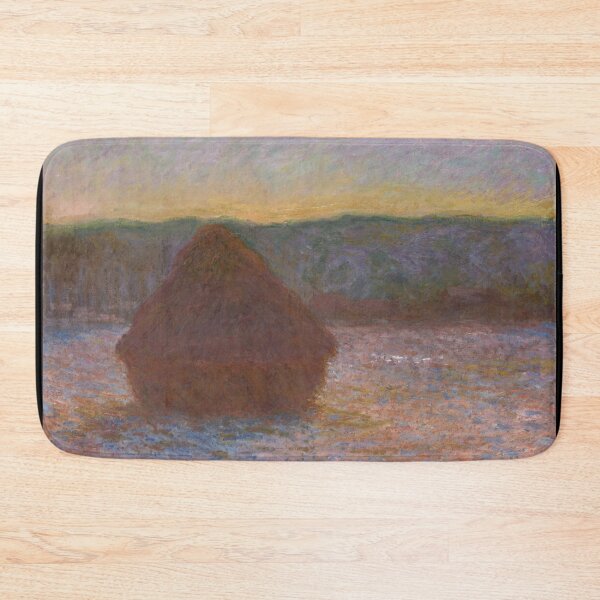 Item preview, Stack of Wheat Thaw Sunset by Claude Monet: Warm Impressionist Landscape Poster designed and sold by artofuniverse.