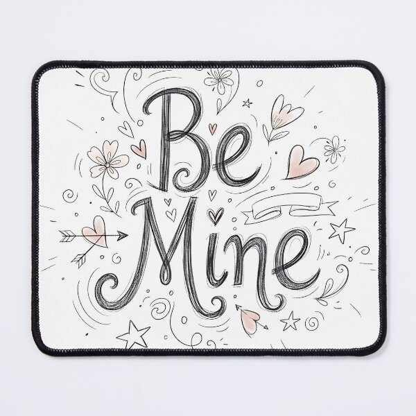 Item preview, Be Mine Hand Drawn Valentine Chalk Typography designed and sold by Anna_art_space.