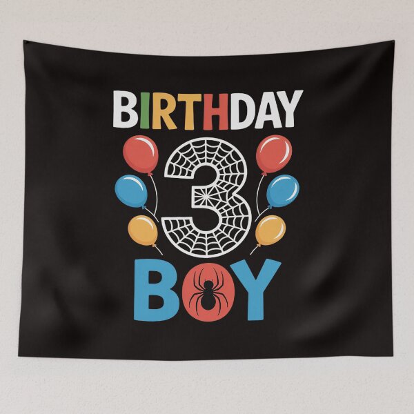 Item preview, Kids 3rd Birthday Spider Web 3 Year Old Boy Party designed and sold by cherylbartlett.