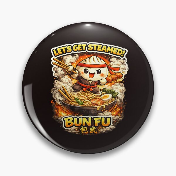 Item preview, Bun Fu – Let’s Get Steamed! Kung Fu Bao Ramen Fighter T-Shirt designed and sold by Kevin Shearer.