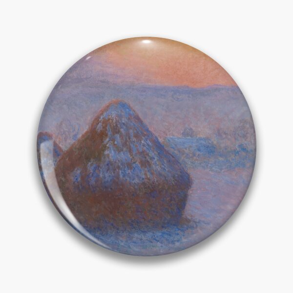 Item preview, Stacks of Wheat by Claude Monet: Minimalist Rural Landscape Fine Art Print designed and sold by artofuniverse.