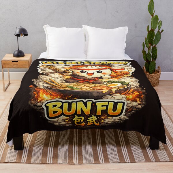 Item preview, Bun Fu – Let’s Get Steamed! Kung Fu Bao Ramen Fighter T-Shirt designed and sold by Kevin Shearer.