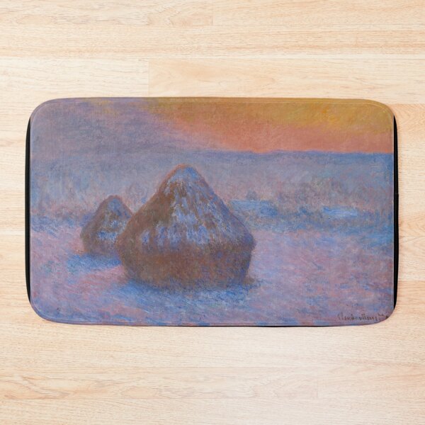 Item preview, Stacks of Wheat by Claude Monet: Minimalist Rural Landscape Fine Art Print designed and sold by artofuniverse.