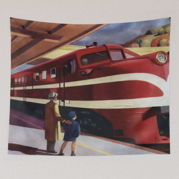 Item preview, American locomotive Railroad train art of Edward hopper designed and sold by st1art.