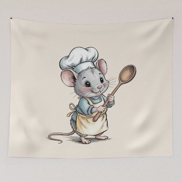 Item preview, Kawaii Mouse Chef – Retro Style Illustration designed and sold by WikaKowalczyk.