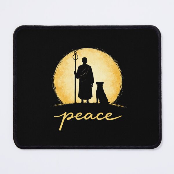 Item preview, Peace Monk and Dog Zen Buddhist Spiritual designed and sold by SofenArt.