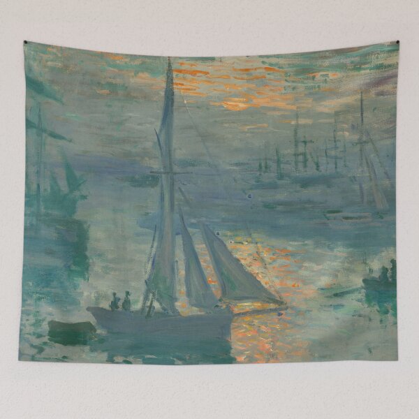 Item preview, Sunrise Marine by Claude Monet: Impressionist Harbor Seascape Poster designed and sold by artofuniverse.