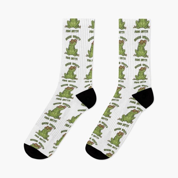 Item preview, Guess What Frog Butty Funny Glasses Frog Pun designed and sold by TeeARTHY.