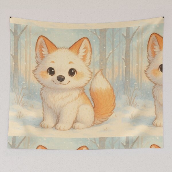 Item preview, Winter Glow Fox Pup designed and sold by TreatLLC.