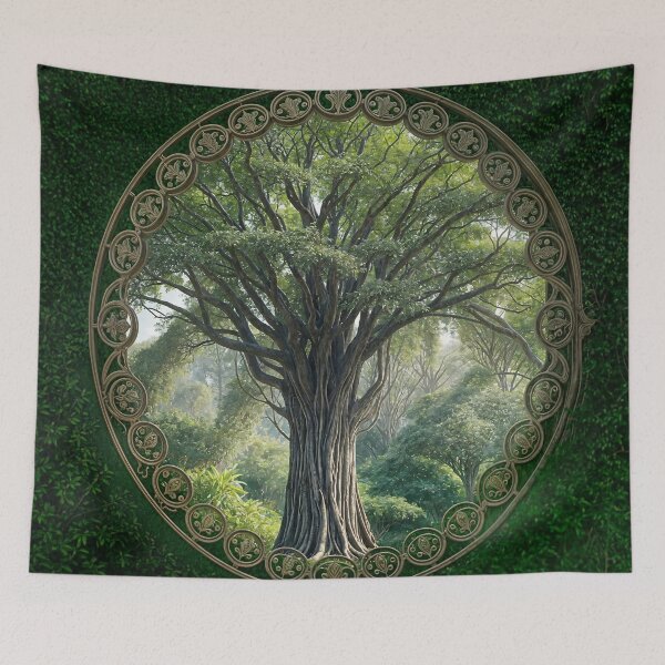 Item preview, A banyan tree framed in filigree designed and sold by ShaDeS-AI-Art.