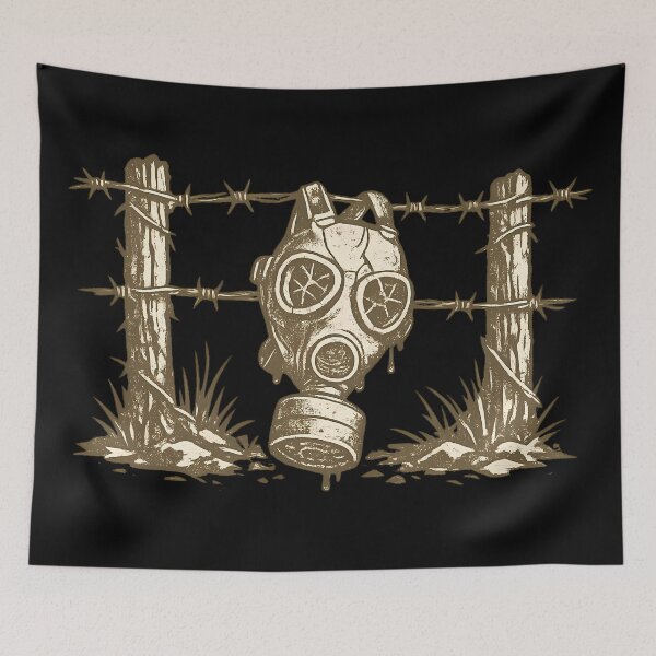 Item preview, Gas Mask Hanging on Fence designed and sold by Tactical Override.