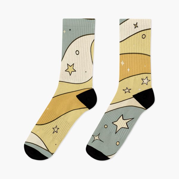 Artikelvorschau, Dreamy Celestial Waves – Pastel Stars and Moon Abstract Illustration entworfen und verkauft von Timegraf.