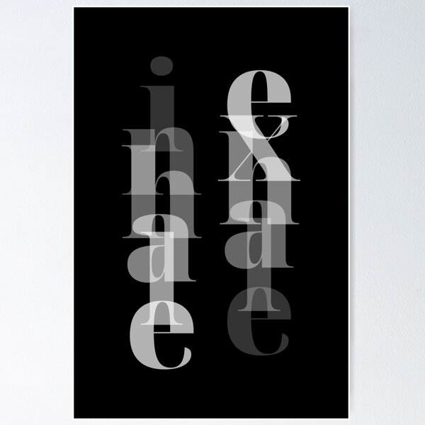 Item preview, Inhale Exhale - Minimalist Zen Typography Poster - Black designed and sold by Lucia Fontes.