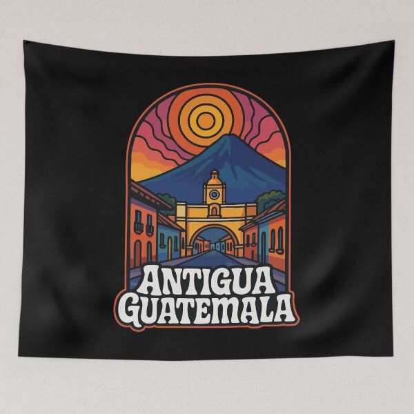 Item preview, Antigua Guatemala Retro Trippy Art Travel designed and sold by TomFrontierArt.