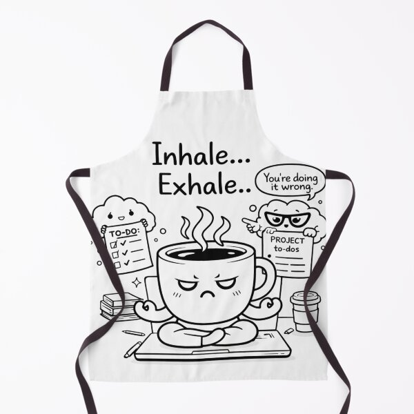 Item preview, Inhale Exhale Coffee – Funny Stress Illustration for Work and Productivity designed and sold by ComedyInkFactor.
