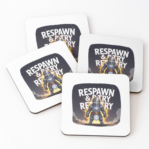 Item preview, Respawn and Retrial gamer motivation designed and sold by SloganSauce.
