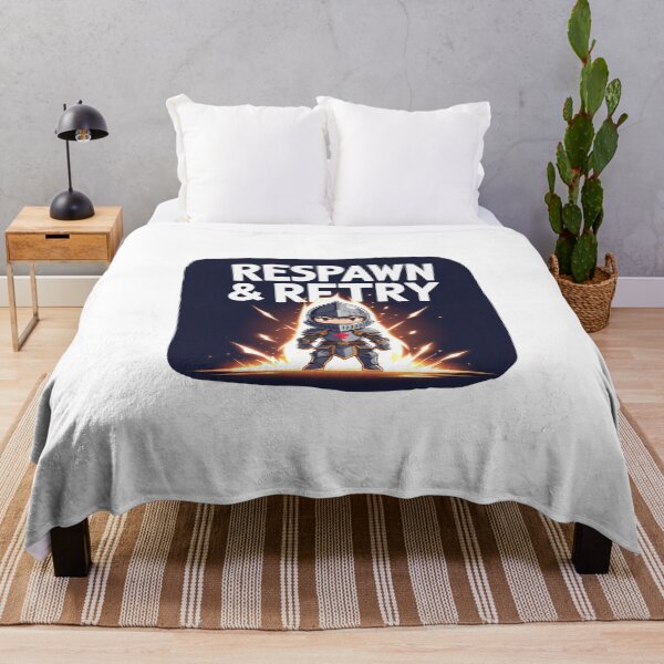 Item preview, Respawn and Retrial gaming quote designed and sold by SloganSauce.