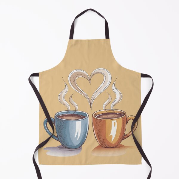 Item preview, Coffee Love Illustration – Two Cups with Heart Steam designed and sold by HappySproutArt.