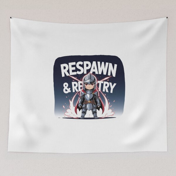 Item preview, Respawn and Retrial streamer life designed and sold by SloganSauce.