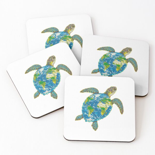 Item preview, Sea Turtle with World Map Shell Ocean Conservation designed and sold by TeeARTHY.