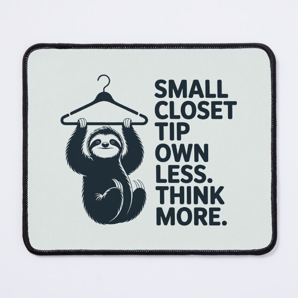 Item preview, Small Closet Tip Own Less Think More Funny Sloth Art designed and sold by SplashTastic.