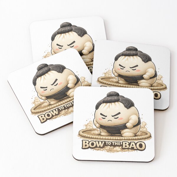 Item preview, Bow to the Bao – Sumo Bao Bun Cute Food Cartoon designed and sold by Kevin Shearer.