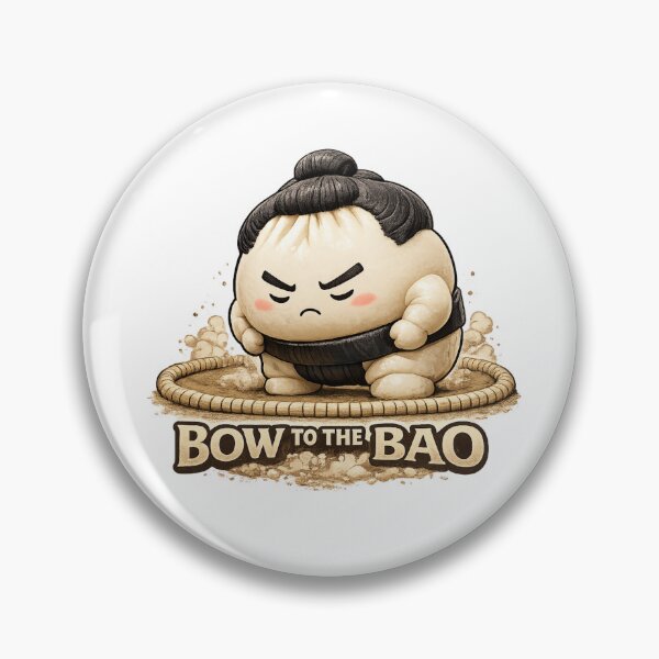 Item preview, Bow to the Bao – Sumo Bao Bun Cute Food Cartoon designed and sold by Kevin Shearer.
