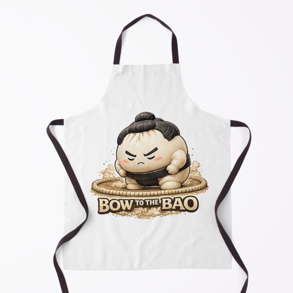 Item preview, Bow to the Bao – Sumo Bao Bun Cute Food Cartoon designed and sold by Kevin Shearer.