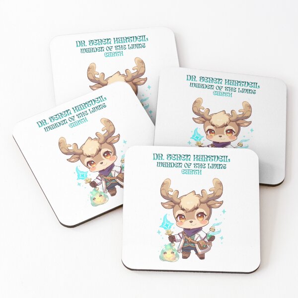 Item preview, Dr. Seren Hartveil – Healer of Gentle Light | Fantasy Deer Doctor Art designed and sold by Monzora.