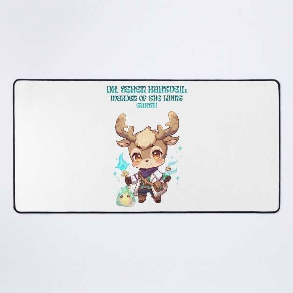 Item preview, Dr. Seren Hartveil – Healer of Gentle Light | Fantasy Deer Doctor Art designed and sold by Monzora.