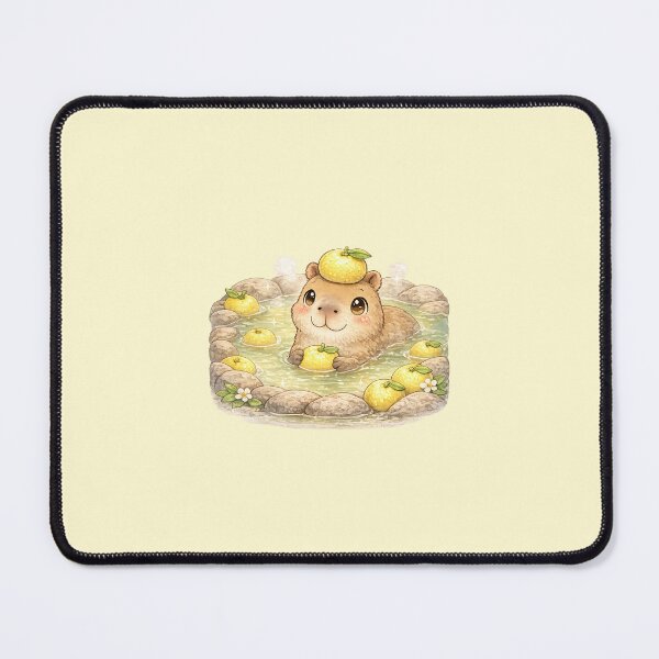 Item preview, Kawaii Relaxing Capybara in Yuzu Onsen - Everything Kawaii Illustration designed and sold by Everything Kawaii.