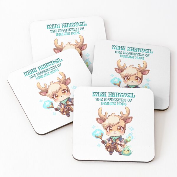 Item preview, Mira Hartveil – Apprentice of Healing Hope | Cute Fantasy Deer Healer Intern designed and sold by Monzora.