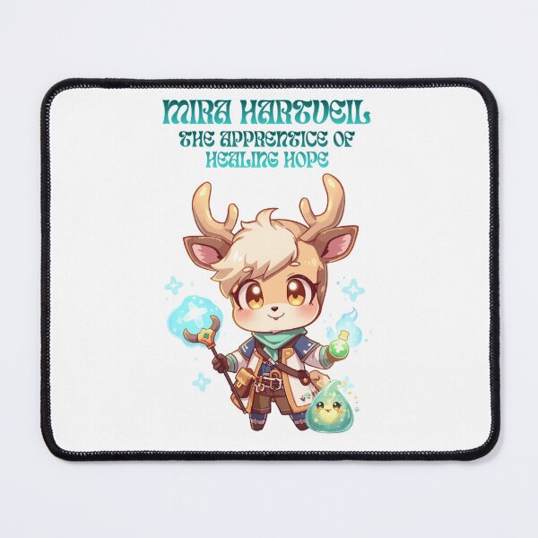 Item preview, Mira Hartveil – Apprentice of Healing Hope | Cute Fantasy Deer Healer Intern designed and sold by Monzora.