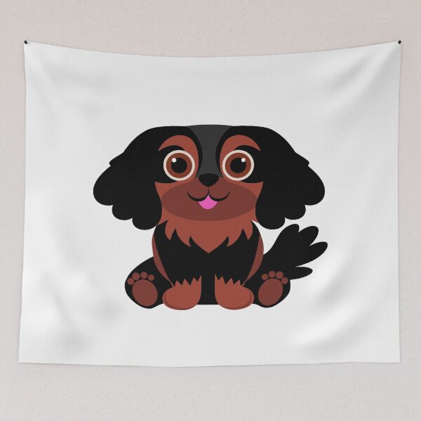 Item preview, Black and Tan Cavalier King Charles Spaniel designed and sold by AntiqueImages.