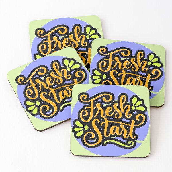 Item preview, Fresh Start – Motivational Phrase in Orange and Blue designed and sold by AstronautMerch.