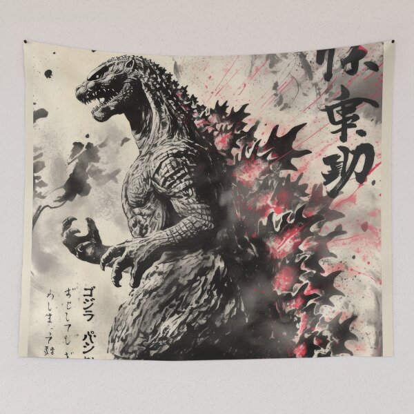 Item preview, Godzilla Kaiju Monster Sumi-e designed and sold by AnimeArsenalPrints.