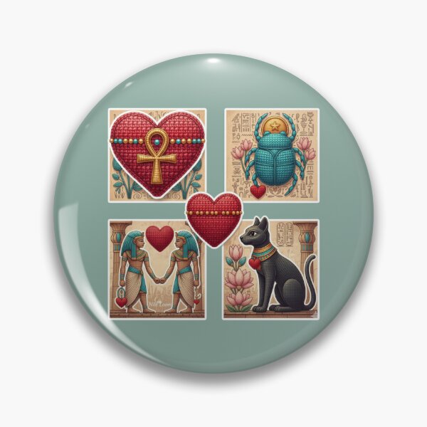 Item preview, Ancient Egyptian Crochet Valentine - Pharaonic Hearts & Icons Art designed and sold by TheNileLoom.
