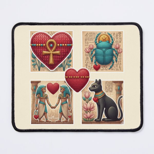 Item preview, Ancient Egyptian Crochet Valentine - Pharaonic Hearts & Icons Art designed and sold by TheNileLoom.