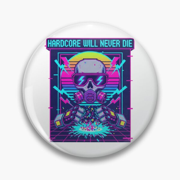 Item preview, Hardcore will never die retro skull designed and sold by RichTeeDesigns.