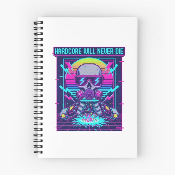 Item preview, Hardcore will never die retro skull designed and sold by RichTeeDesigns.