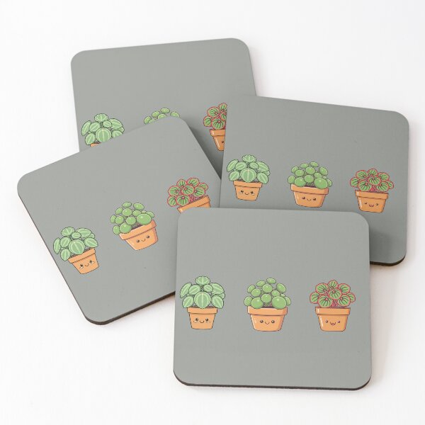 Item preview, Cute Kawaii Potted Plants - Trio of Happy Succulents designed and sold by Pukisdaizi.