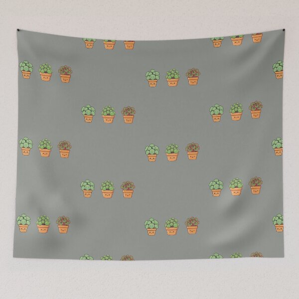 Item preview, Cute Kawaii Potted Plants - Trio of Happy Succulents designed and sold by Pukisdaizi.