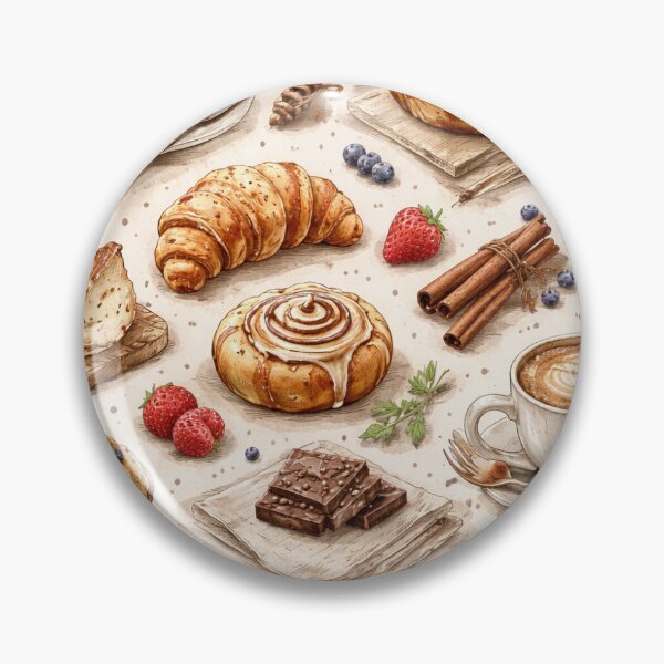 Item preview, Cozy Comfort Food Pattern – Artisan Pastries, Coffee & Rustic Kitchen Art designed and sold by MeghannsMinimalMeals.