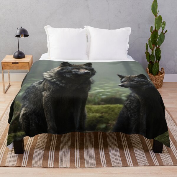 Item preview, Wolf Duo in the Mist – Protection, Guidance and Silent Bond designed and sold by Traumrausch.