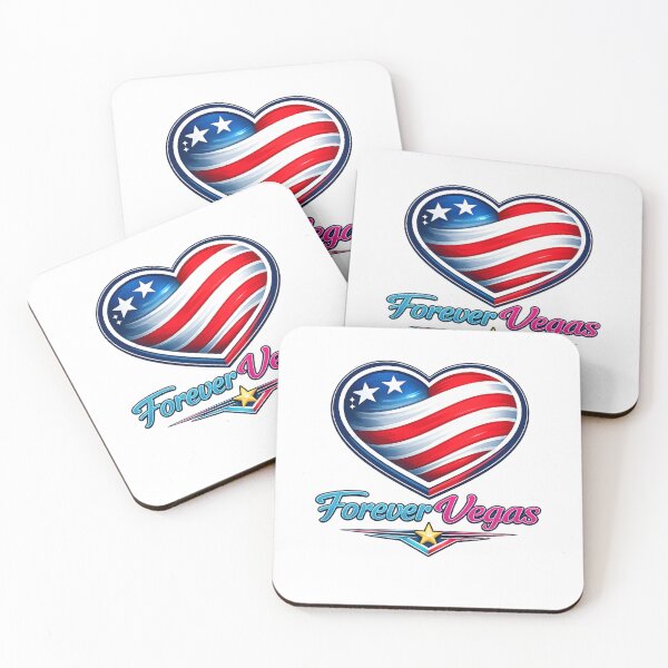 Item preview, Forever Vegas – American Flag Heart Neon Glow Patriotic Design T-Shirt designed and sold by NAJURE.
