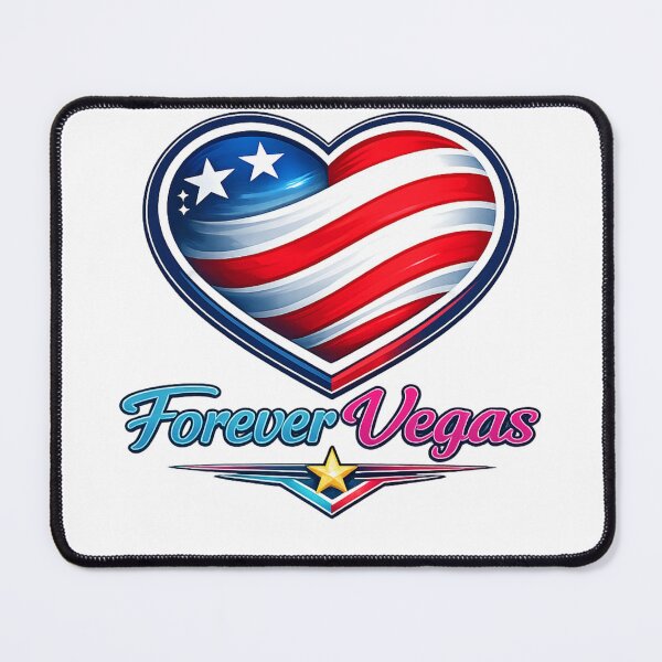 Item preview, Forever Vegas – American Flag Heart Neon Glow Patriotic Design T-Shirt designed and sold by NAJURE.